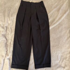 NWT Zara Navy Pleated Trousers